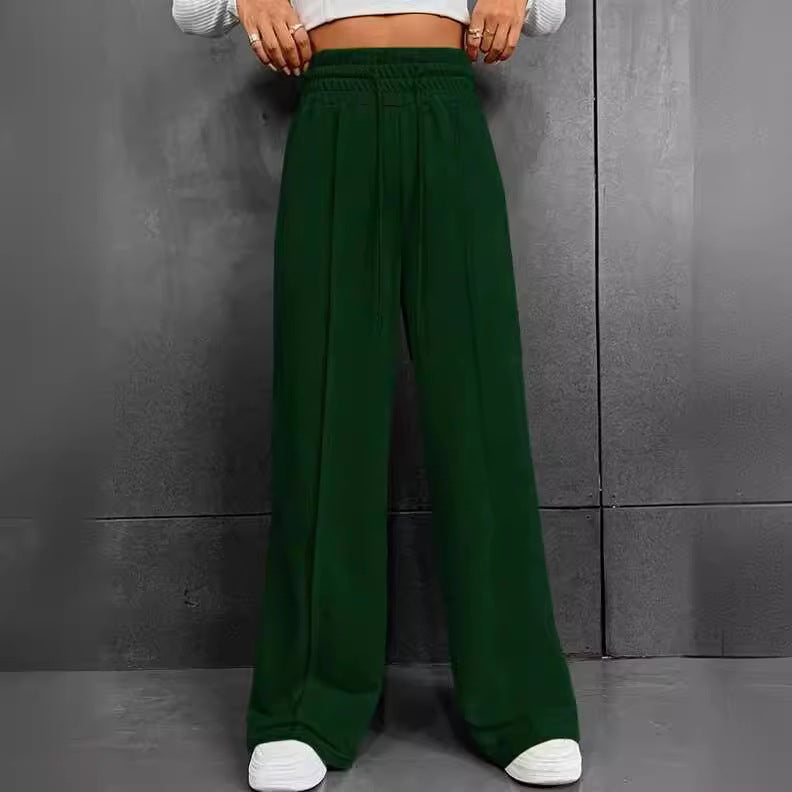 Damen Elegante und bequeme Freizeithose mit elastischem Bund und weitem Bein Heidi-Mode