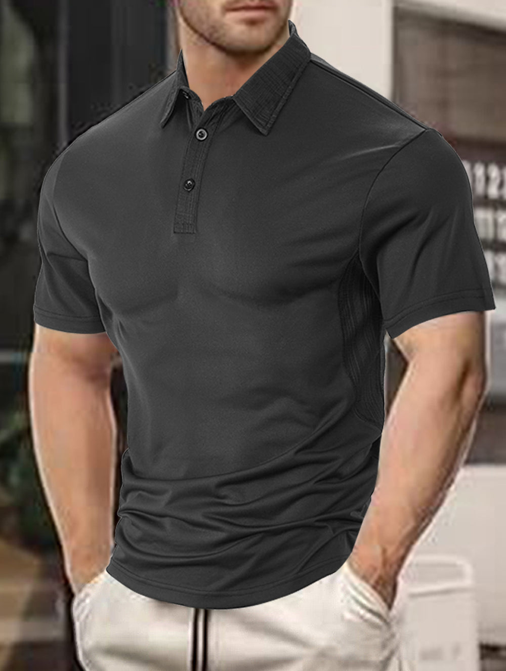 Herren Poloshirt mit atmungsaktiven Eigenschaften und modernem Kragen Heidi-Mode