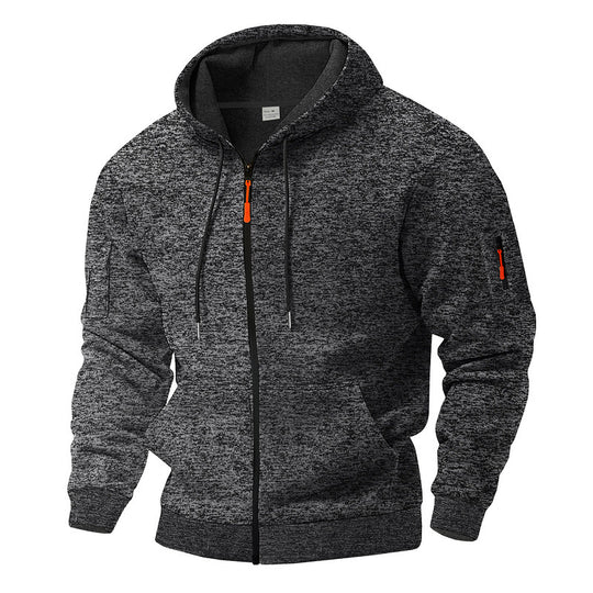 Herren Kapuzensweatjacke mit insbesondere atmungsaktiver Struktur und praktischen Taschen Heidi-Mode