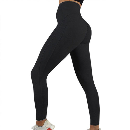 Damen Hochwertige Fitness-Leggings mit hohem Bund und Seitentaschen Heidi-Mode