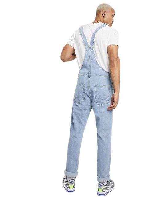Herren Denim-Latzhose mit lässigen Destroyed-Details Heidi-Mode