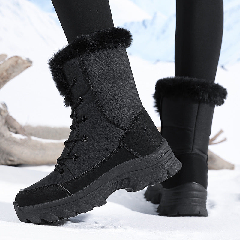 Damen Gefütterte Winterstiefel mit rutschfester Sohle und modischem Kunstfell Heidi-Mode
