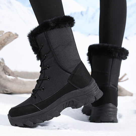 Damen Gefütterte Winterstiefel mit rutschfester Sohle und modischem Kunstfell Heidi-Mode