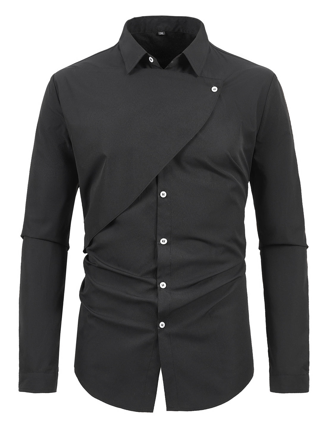 Herren Elegantes Kurzarmhemd mit asymmetrischem Design Heidi-Mode