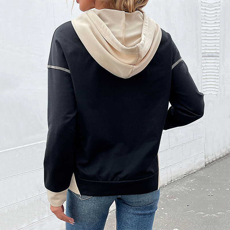 Damen Hoodie mit Kapuze und praktischen Taschen Heidi-Mode
