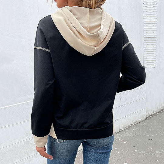 Damen Hoodie mit Kapuze und praktischen Taschen Heidi-Mode