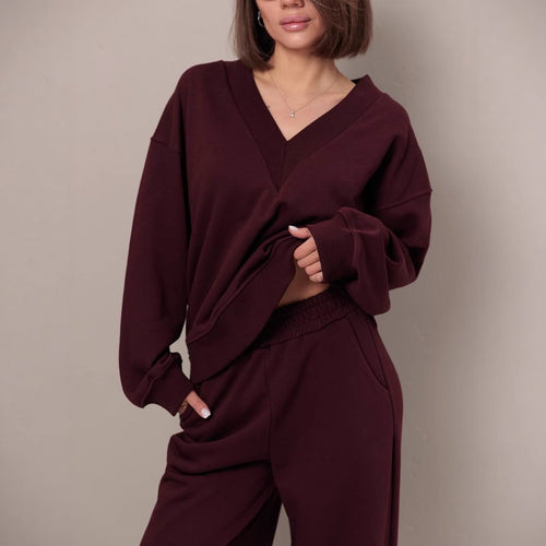 Damen lässiges Sweatshirt- und Jogginghose-Set Heidi-Mode