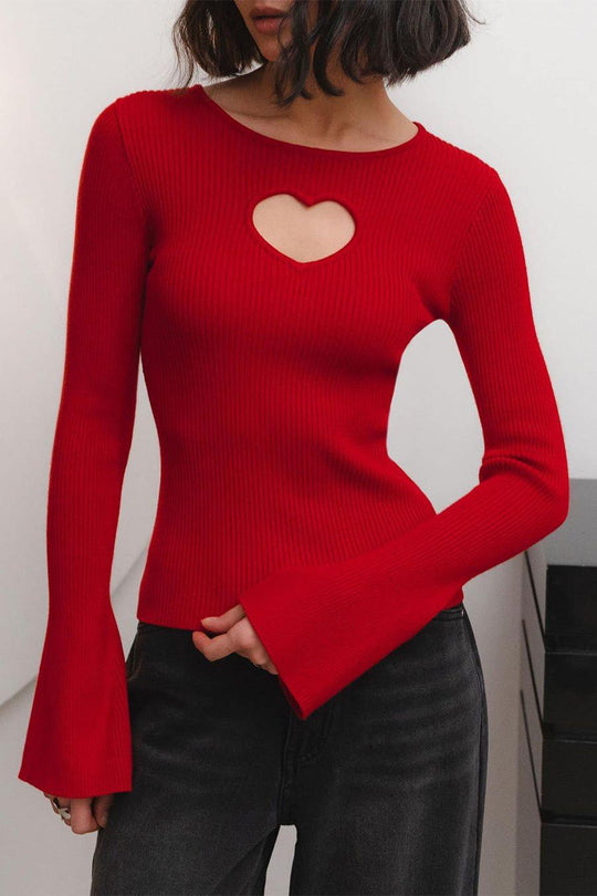 Heidi-Mode | Liebe Hohl Gestrickte Kurze Oberteil Pullover