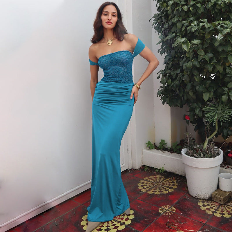 Damen Elegantes Abendkleid mit zauberhaften Spitzenakzenten und figurformendem Schnitt Heidi-Mode