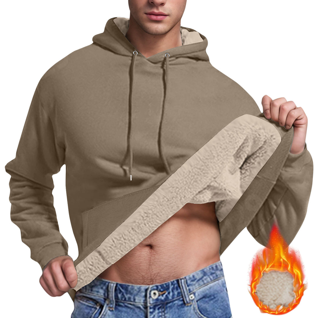 Herren Fleece-Kapuzenpullover mit innenliegendem Kuschelfutter Heidi-Mode