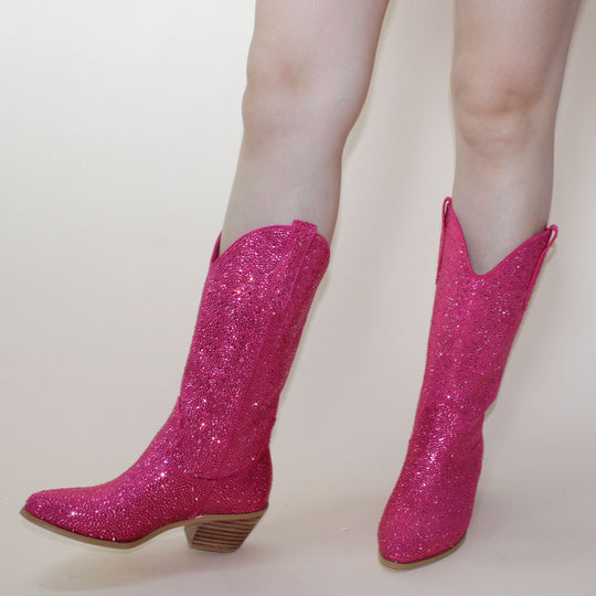 Femme Glitzernde Western-Stiefeletten Heidi-Mode