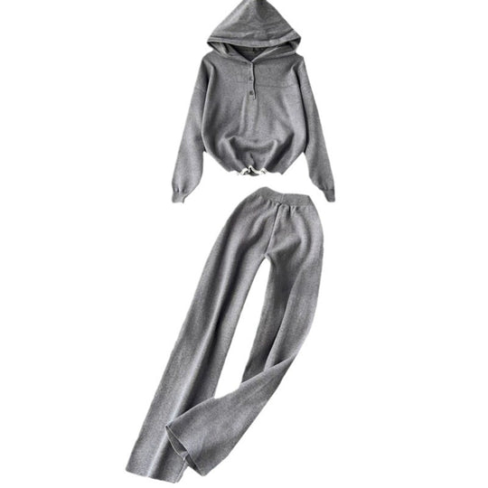Damen komfortables Lounge-Set mit Kapuze und lässigem Schnitt Heidi-Mode