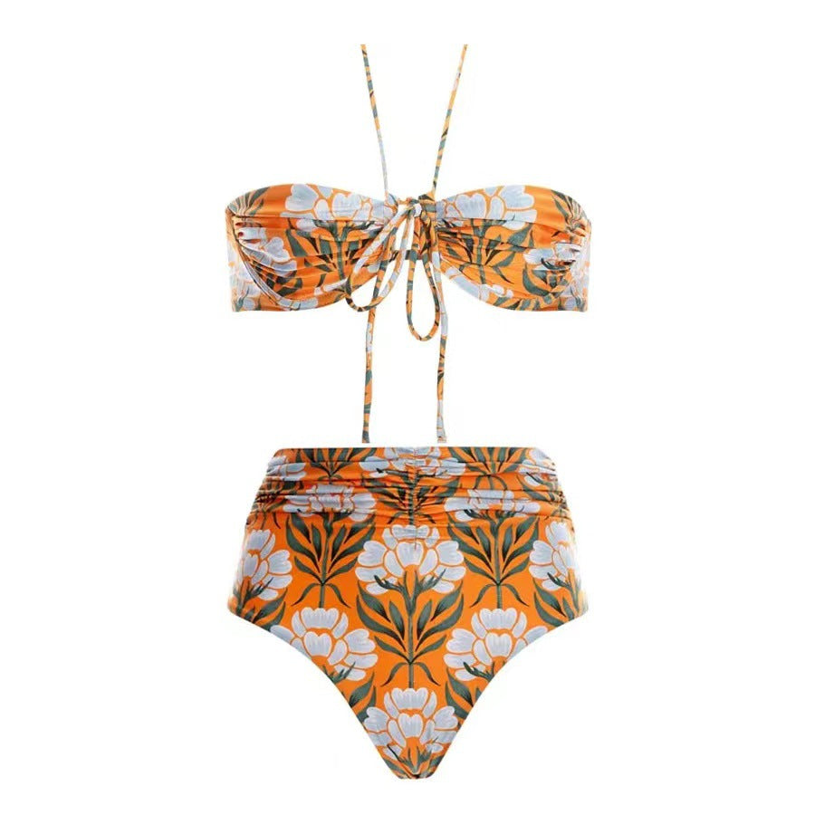 Damen Zweiteiliges Bikini-Set mit Schärpe Heidi-Mode