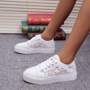 Damen Sportliche Sneaker mit luftdurchlässigem Spitze-Design Heidi-Mode