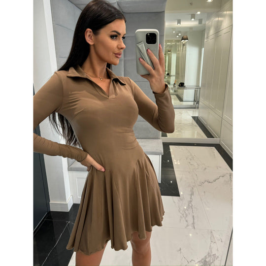 Damen Polo Kleid mit Schlagrock Heidi-Mode
