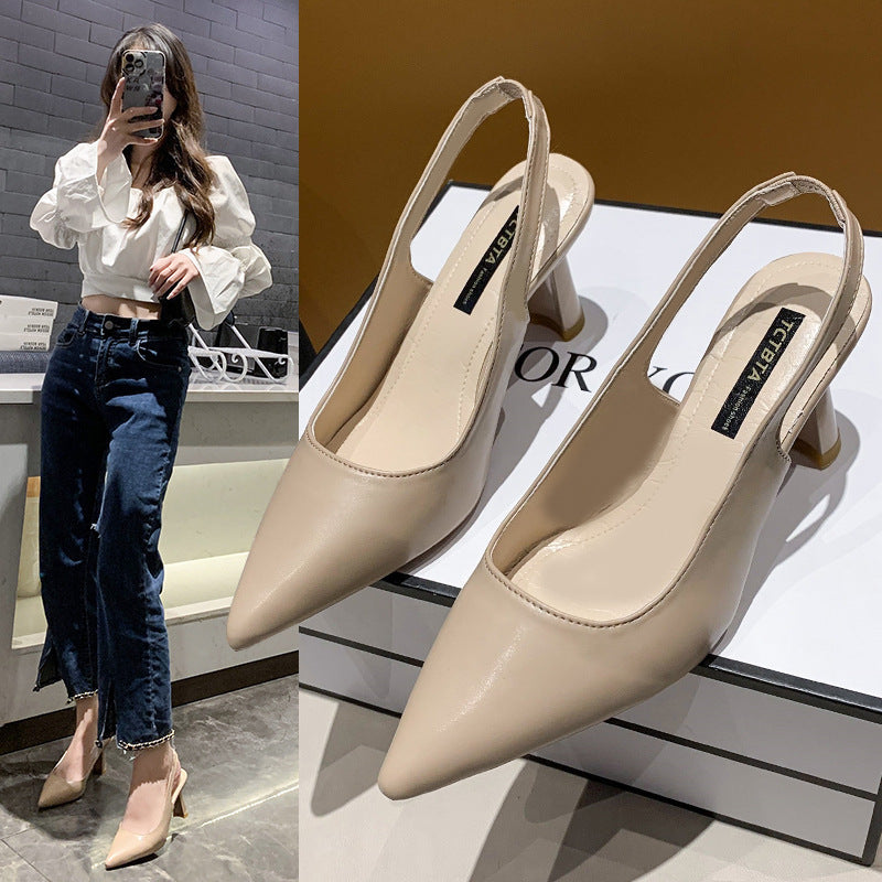 Damen Sling-Pumps mit elegantem spitzen Design und komfortablem Blockabsatz Heidi-Mode
