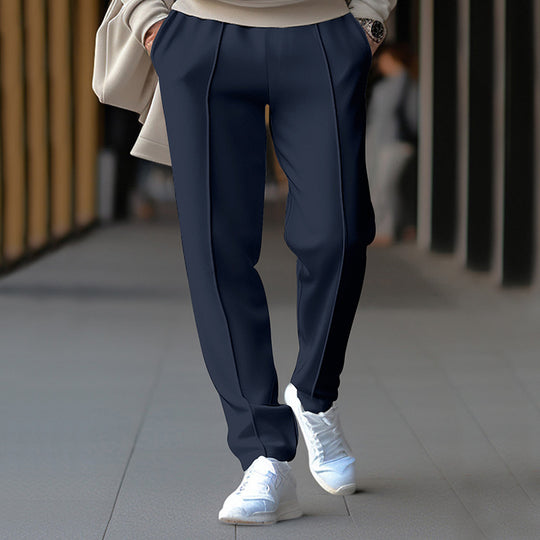 Herren Sportliche Jogginghose mit elastischem Bund und dekorativen Seitennähten Heidi-Mode