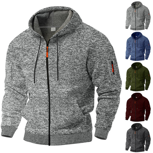 Herren Kapuzensweatjacke mit insbesondere atmungsaktiver Struktur und praktischen Taschen Heidi-Mode