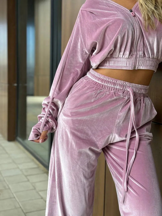 Damen sportlicher Veloursanzug Heidi-Mode