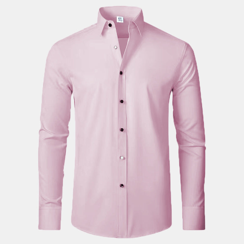 Herren Langarmhemd mit elegantem Schnitt und stilvollen Knopfdetails Heidi-Mode