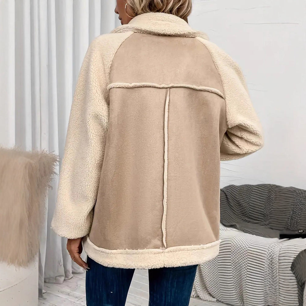 Damen Jacke aus kuscheligem Fleece mit Reißverschluss und oversized Schnitt Heidi-Mode