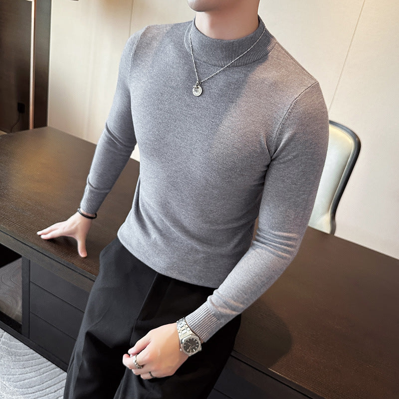 Herren modischer Pullover mit hohem Kragen und eleganter Passform Heidi-Mode