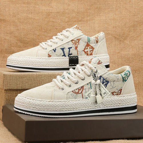 Damen Freizeit Espadrille Sneakers mit dekorativem Charm-Detail Heidi-Mode