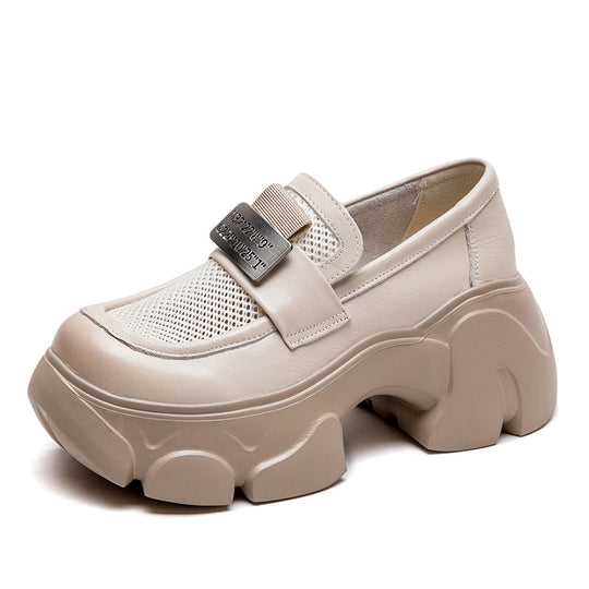 Damen Chunky Loafer mit atmungsaktivem Netzdesign und robustem Sohlenprofil Heidi-Mode