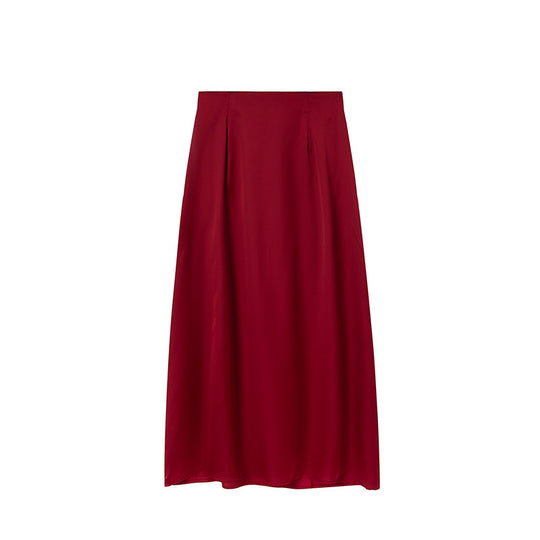 Damen Bodenlanger Satin Maxi-Rock Heidi-Mode