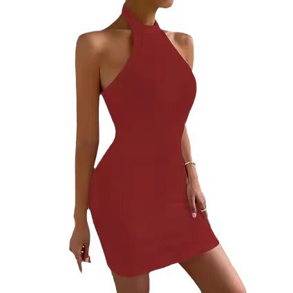 Damen Figurbetontes Minikleid mit hohem Kragen und Rippstruktur Heidi-Mode