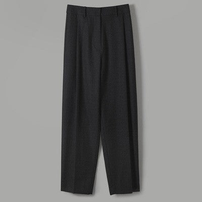 Damen elegante Hochbundhose mit modischen Falten und lockerem Schnitt Heidi-Mode
