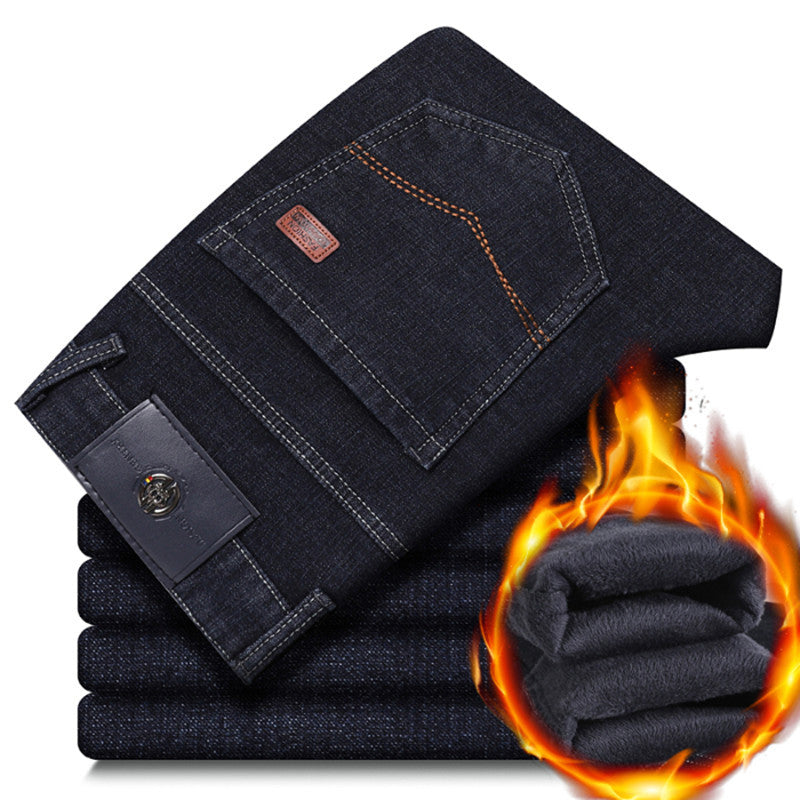 Herren warme gefütterte Jeanshose mit klassischem Schnitt Heidi-Mode