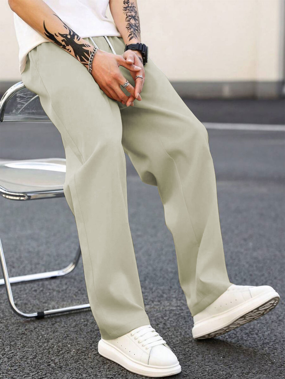 Herren modische Freizeithose mit weiter Passform und elastischem Bund Heidi-Mode