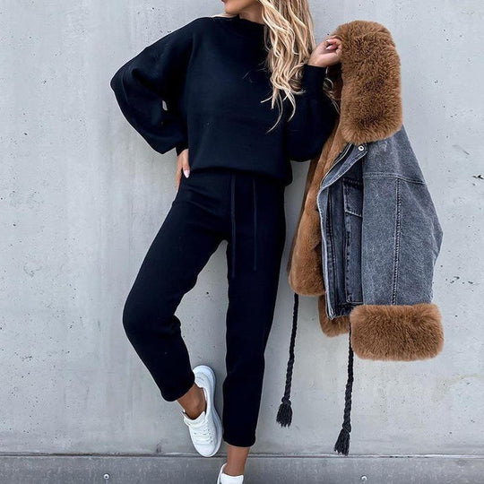 Damen Lässiges Hoodie-Set mit bequemen Jogginghosen Heidi-Mode