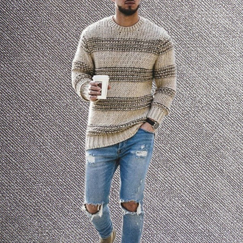 Herren Strickpullover mit strukturiertem Muster und modernem Schnitt Heidi-Mode