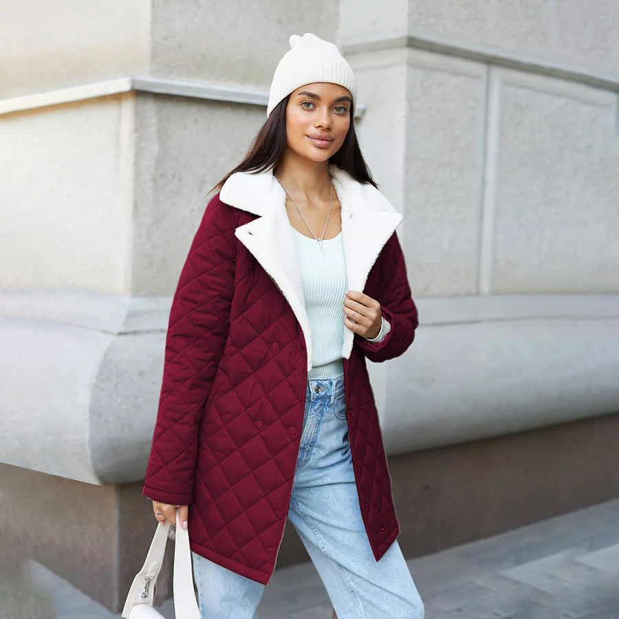 Damen gesteppte Wolljacke Heidi-Mode