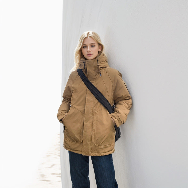 Damen isolierte Funktionsjacke mit hohem Kragen und strategischen Taschen Heidi-Mode