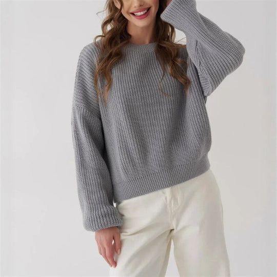 Damen lässiger Strickpullover Heidi-Mode