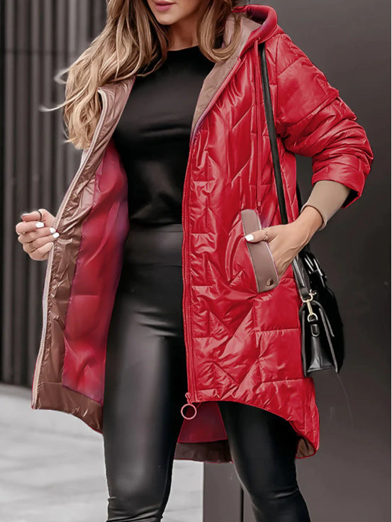 Damen Lässige Steppjacke mit hohem Kragen und praktischen Taschen Heidi-Mode