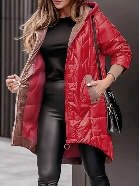 Damen Lässige Steppjacke mit hohem Kragen und praktischen Taschen Heidi-Mode