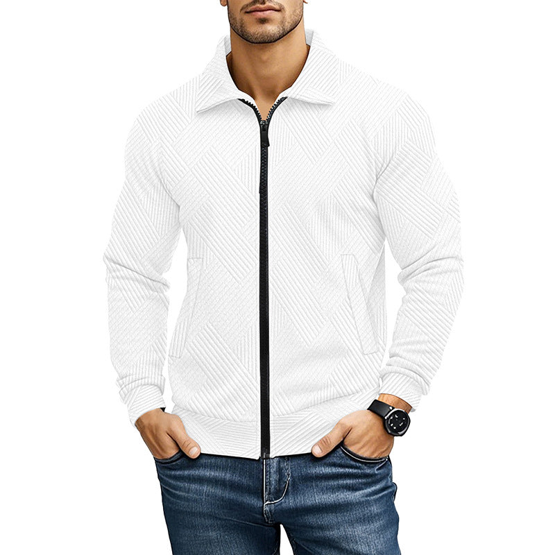 Herren bequeme und stylische Kapuzenjacke mit strukturiertem Gewebe Heidi-Mode