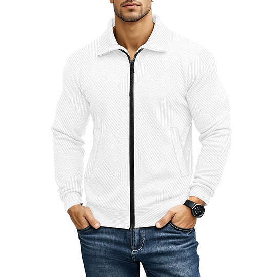 Herren bequeme und stylische Kapuzenjacke mit strukturiertem Gewebe Heidi-Mode