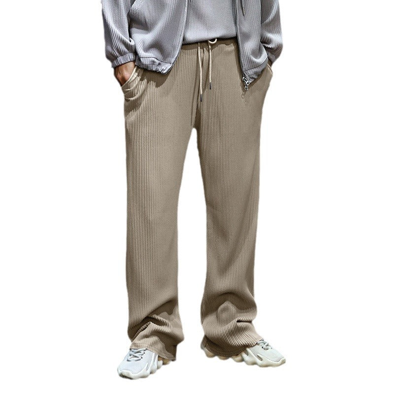 Herren Sportliche Ripp-Trainingshose mit verstellbarem Bund und Seitentaschen Heidi-Mode