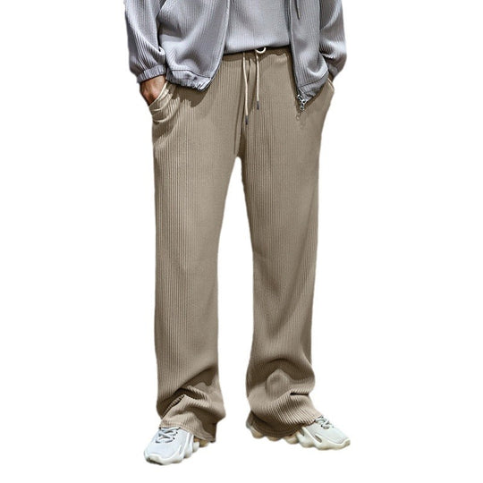 Herren Sportliche Ripp-Trainingshose mit verstellbarem Bund und Seitentaschen Heidi-Mode