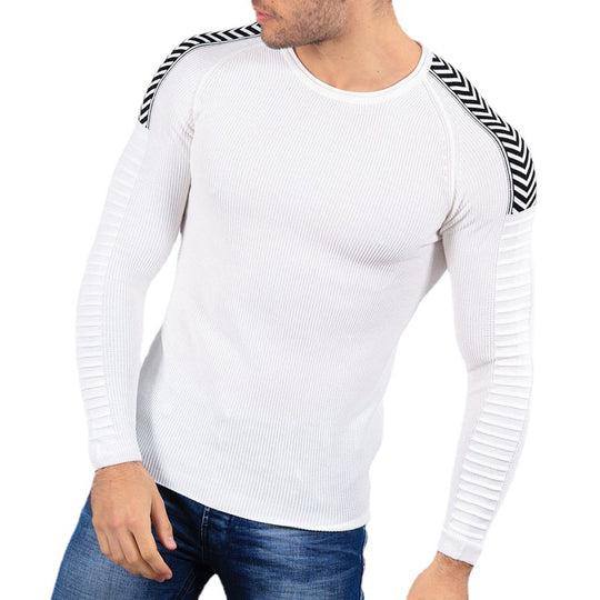 Herren körperbetontes Langarmshirt mit strukturiertem Design Heidi-Mode