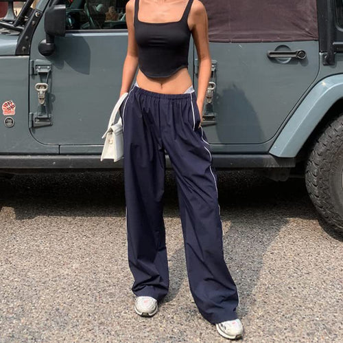 Damen Sportliche Hose mit weitem Schnitt und elastischem Bund Heidi-Mode