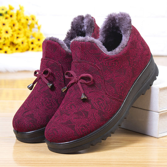 Damen Warme und modische Hausschuhe mit floralem Design Heidi-Mode