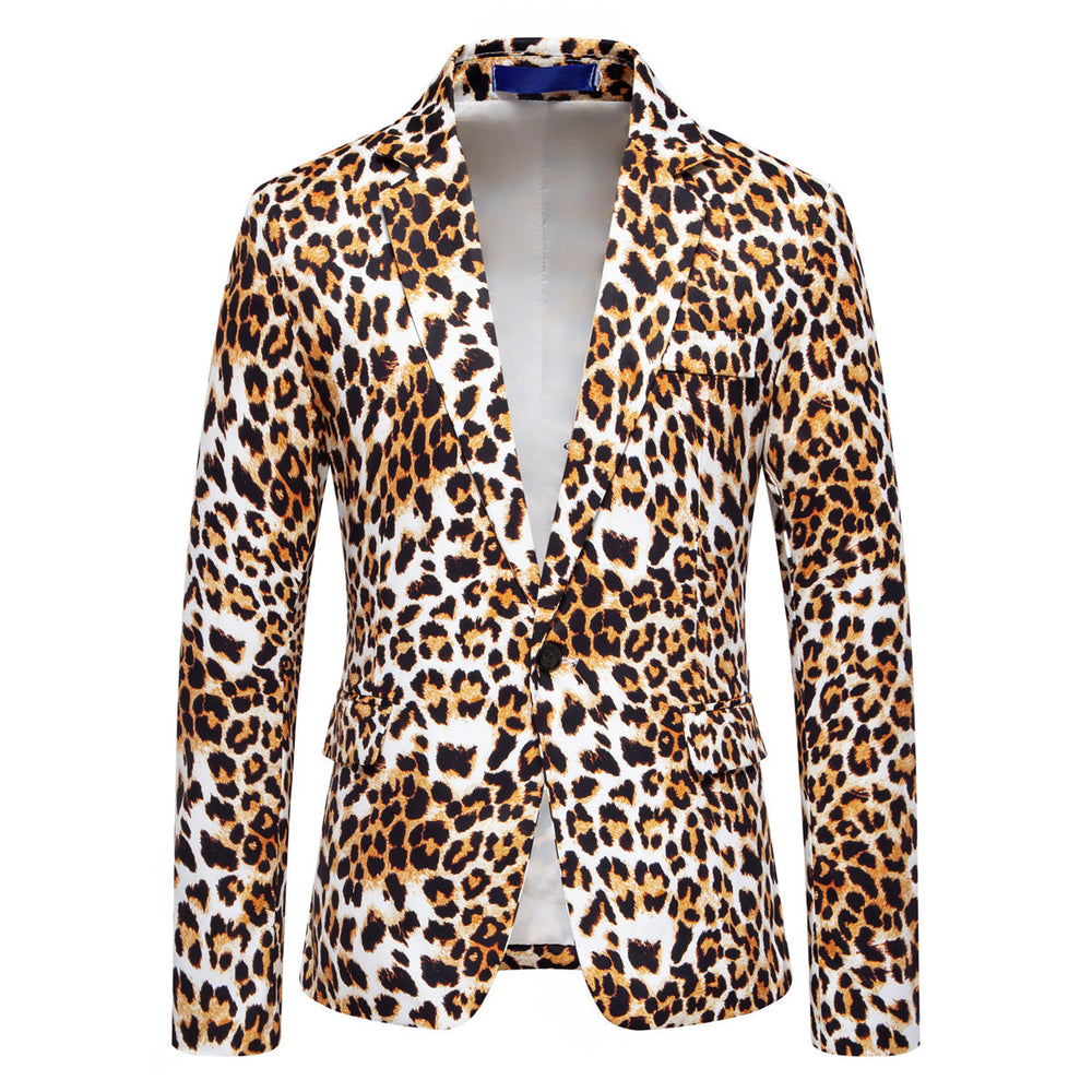 Herren stilvoller Blazer mit animalischem Muster und schmaler Passform Heidi-Mode