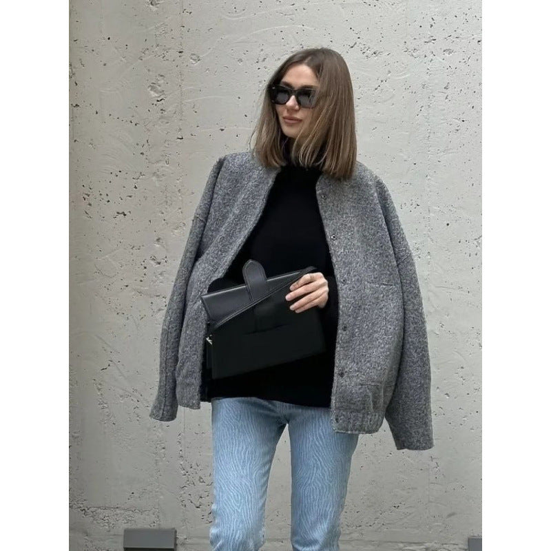 Damen coole Oversize-Jacke aus weichem Wollmix Heidi-Mode