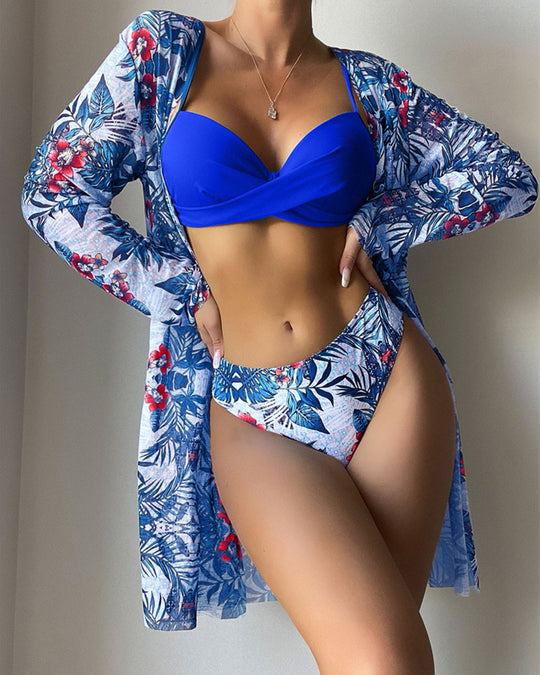 Femme Stylisches Bedrucktes Bikini- und Cover-Up-Set Heidi-Mode